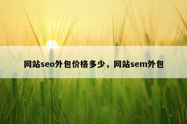 网站seo外包价格多少,网站sem外包