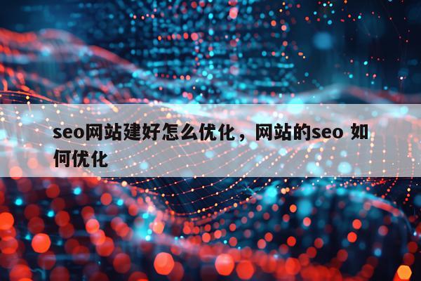 seo网站建好怎么优化,网站的seo 如何优化